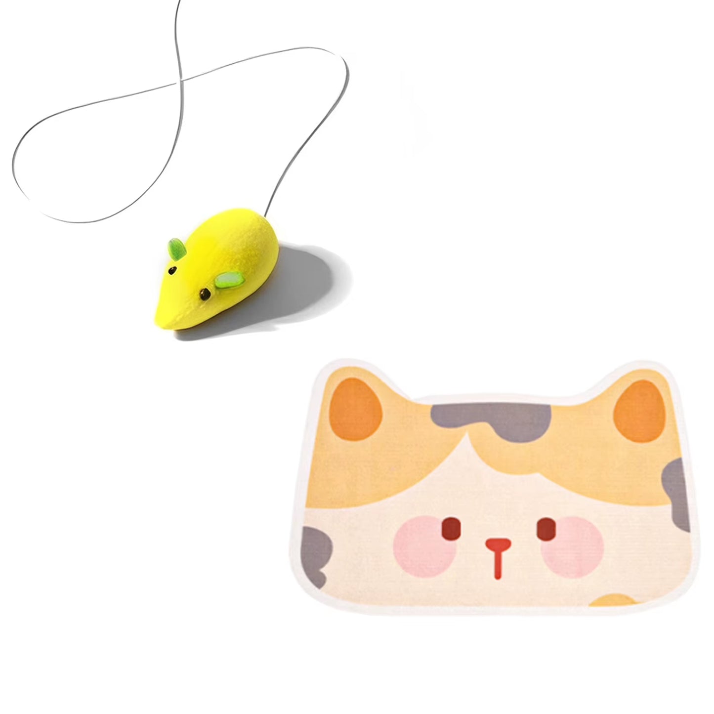 Self-Adhesive Cat Scratcher with Random Hanging Cat Toy Wall Mounted Felt Cat Scratch Mat Cats Scratcher Pad Carpet Cat Supply