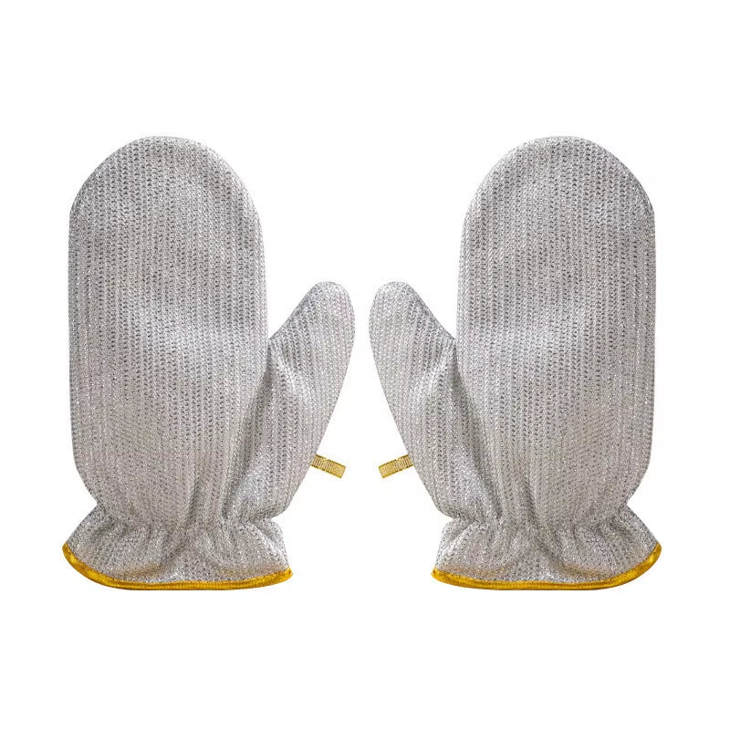 Multipurpose Wire Cleaning Cloths Non-Scratch Dishwashing Gloves Waterproof Pots Stove Top Cleaning Gloves Thicken Dishes Rags