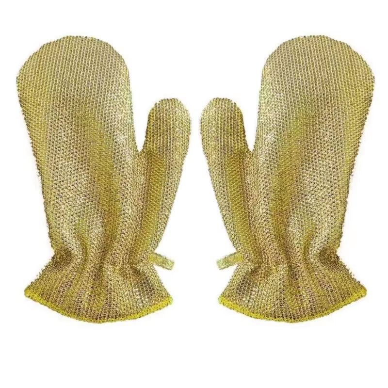 Multipurpose Wire Cleaning Cloths Non-Scratch Dishwashing Gloves Waterproof Pots Stove Top Cleaning Gloves Thicken Dishes Rags