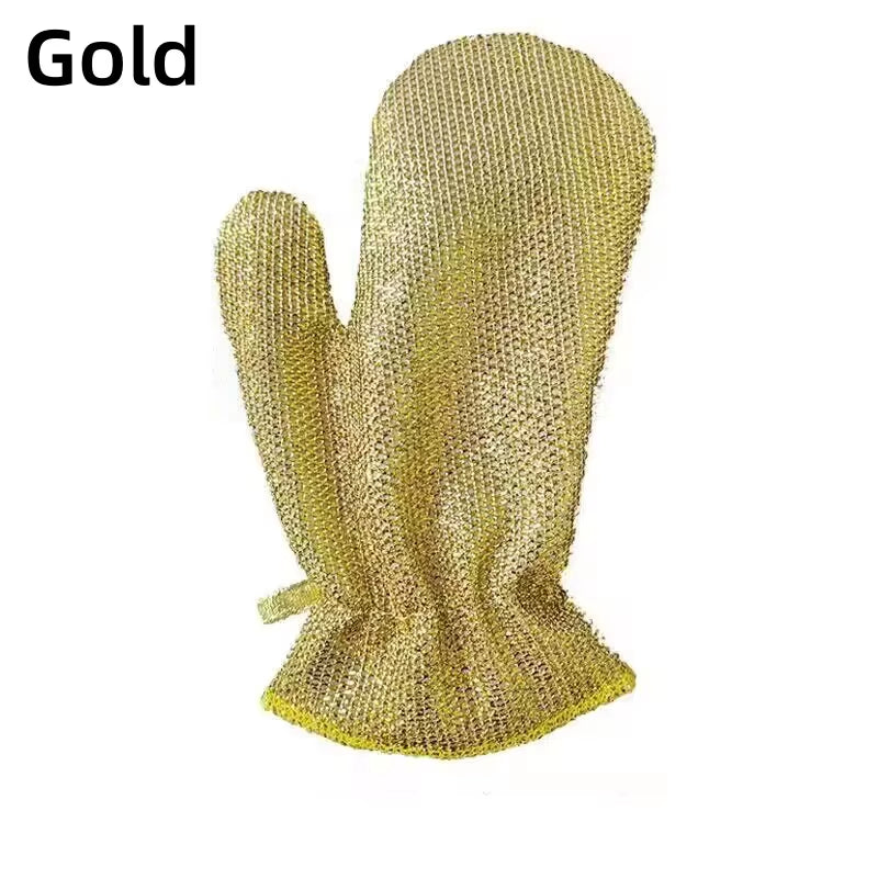 Multipurpose Wire Cleaning Cloths Non-Scratch Dishwashing Gloves Waterproof Pots Stove Top Cleaning Gloves Thicken Dishes Rags