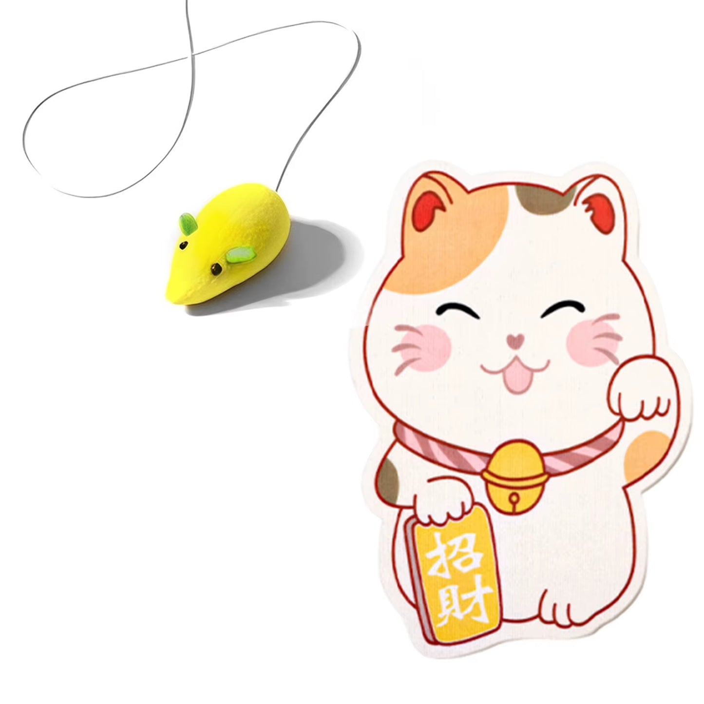 Self-Adhesive Cat Scratcher with Random Hanging Cat Toy Wall Mounted Felt Cat Scratch Mat Cats Scratcher Pad Carpet Cat Supply